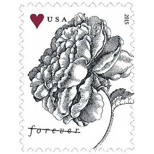 2015 Engraved Vintage Rose Forever First Class Stamps image 0
