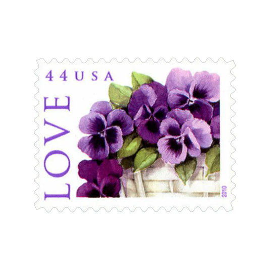 2010 Love Stamp – 44¢ Pansies Floral Postage Sheet