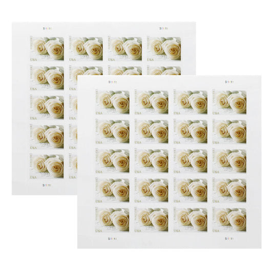 2011 First-Class Forever Stamp – Romantic Wedding Roses Sheet