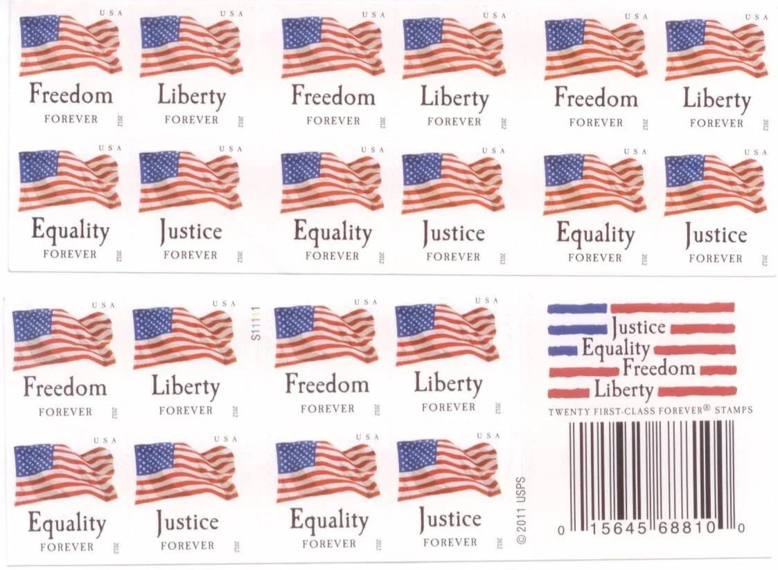 2012 U.S. Flag Forever Stamps – First-Class Postage Sheet