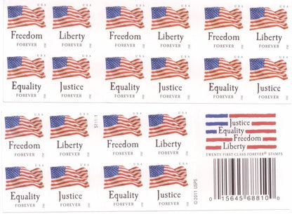 2012 U.S. Flag Forever Stamps – First-Class Postage Sheet